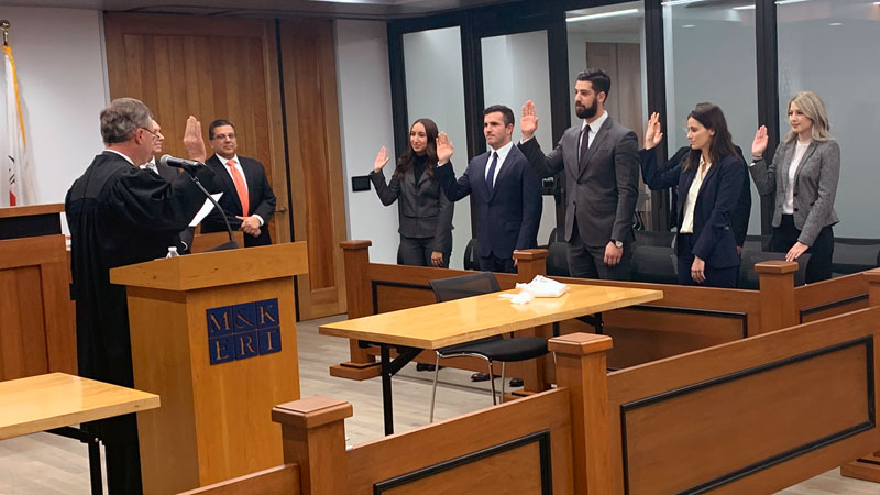 Law Clerks being sworn in by Judge Steven Blades